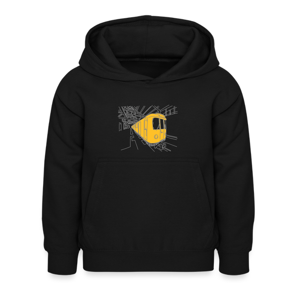 U-Bahn in Linien - Kinder Hoodie - Schwarz