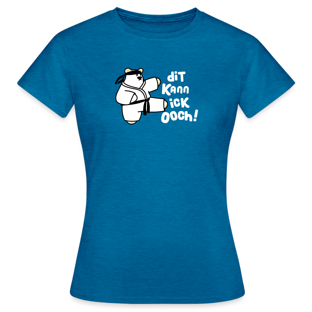 Dit kann ick ooch! - Frauen Premium T-Shirt - Antikblaues Saphir meliert