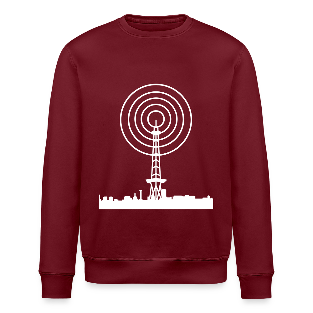 Funkturm im Fokus - Unisex Bio Sweatshirt - Burgunderrot
