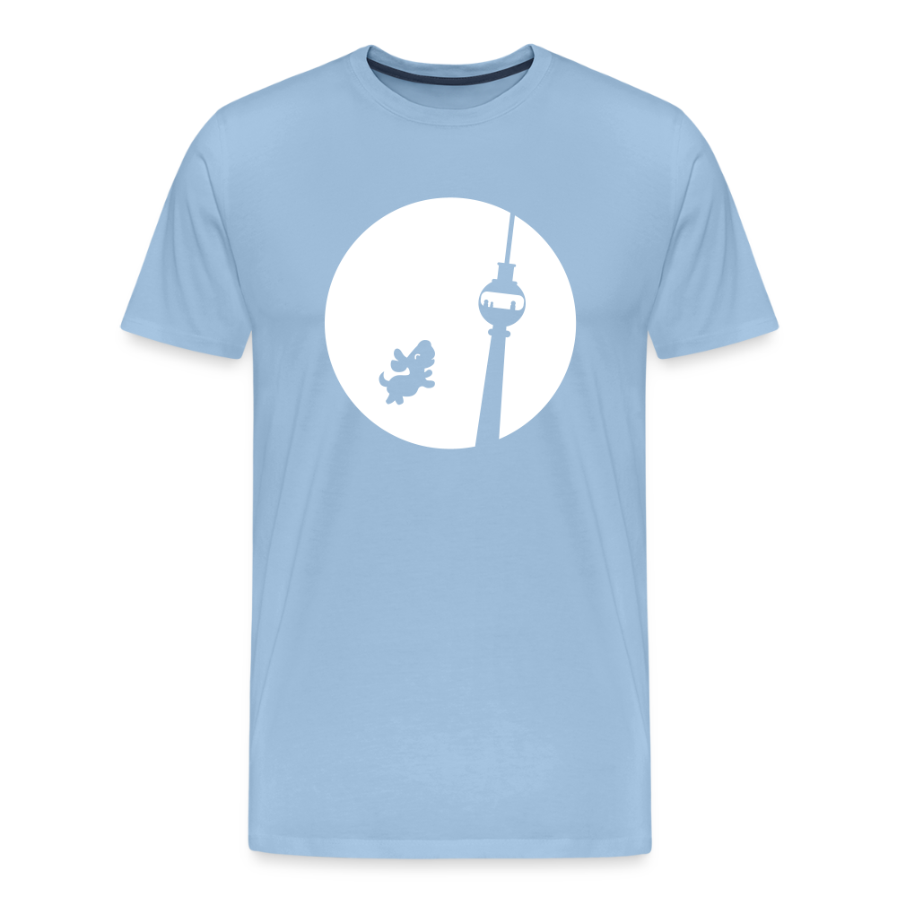 Hund am Fernsehturm - Männer Premium T-Shirt - Sky