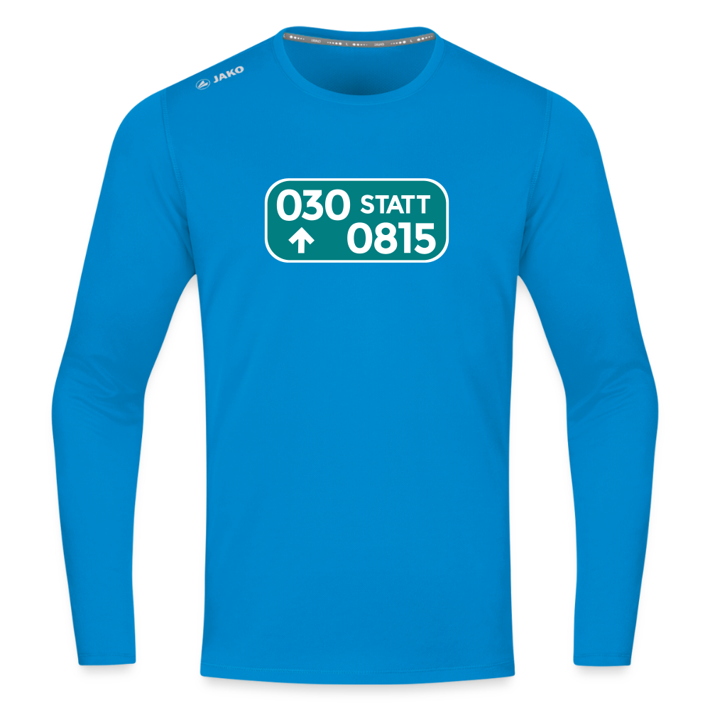 030 statt 0815 - Männer Sport Langamshirt - Saphirblau