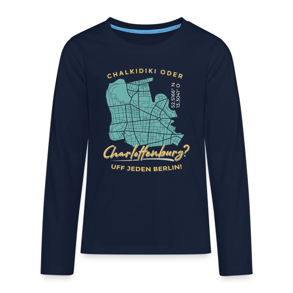 Chalkidiki oder Charlottenburg - Teenager Langarmshirt - Navy
