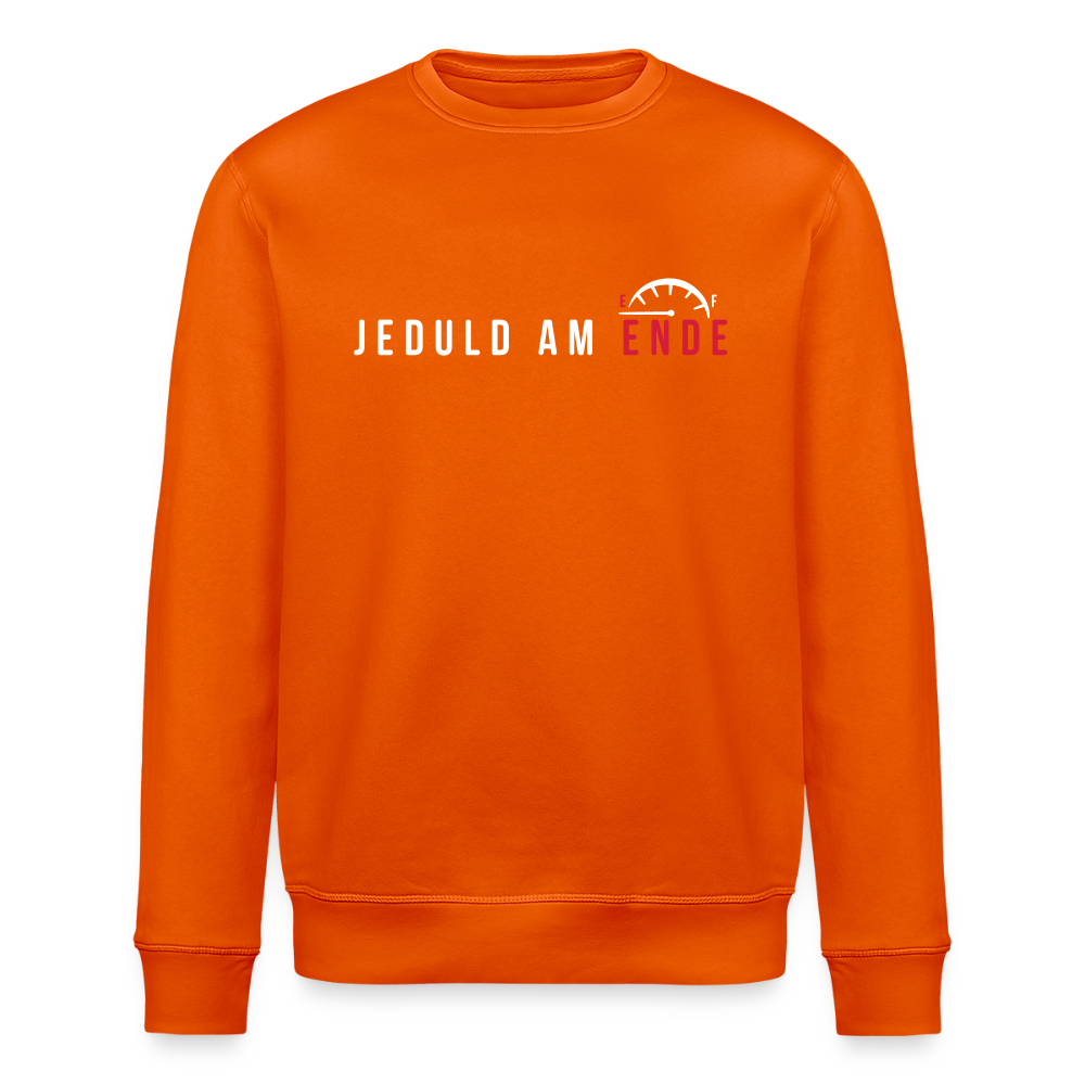 Jeduld am Ende - Unisex Bio Sweatshirt - Tieforange