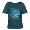 Trinidad oder Treptow - Relaxed Rundhals Frauen Bio-T-Shirt - Dunkles Petrol