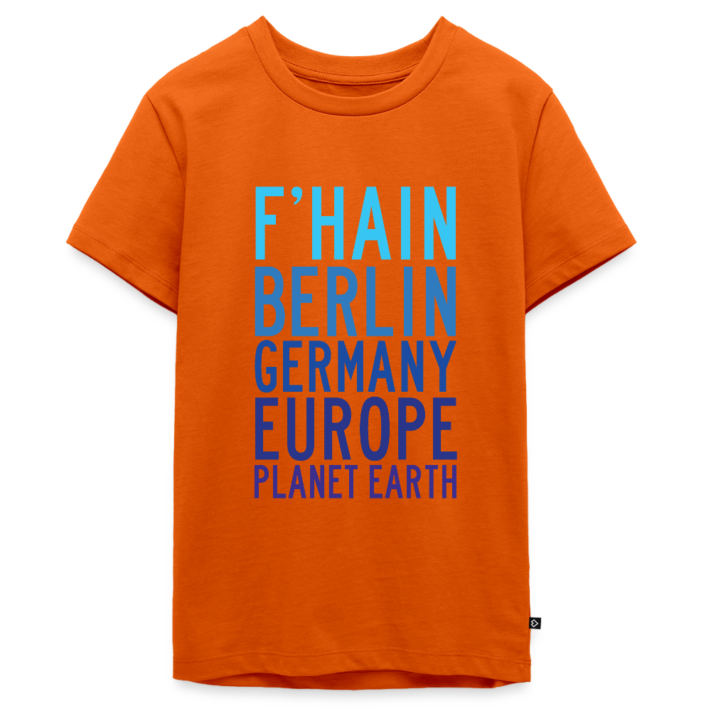 F'hain - Planet Earth - Teenager Premium T-Shirt - Orange