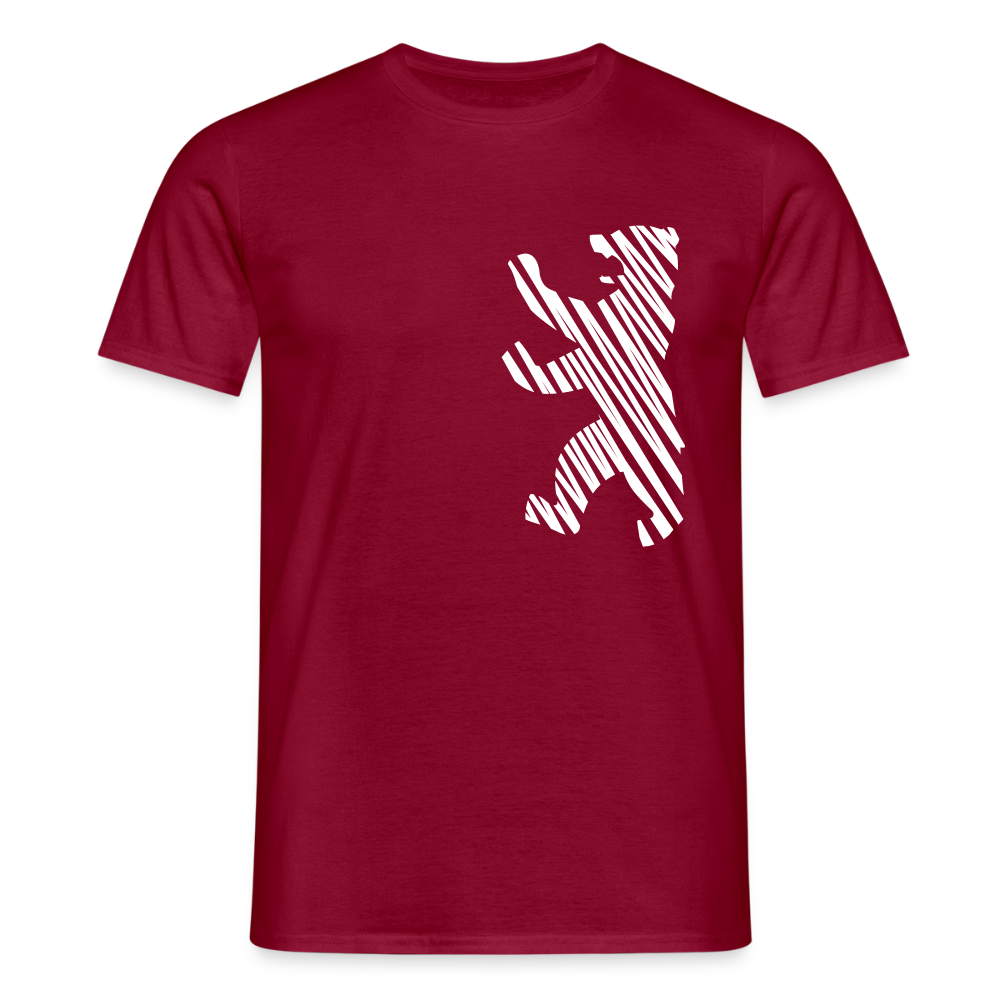 Berliner Bär im Netz - weiß - Männer Premium T-Shirt - Ziegelrot