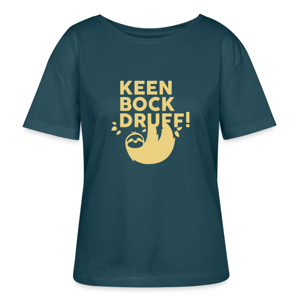 Keen Bock druff! - Relaxed Rundhals Frauen Bio-T-Shirt - Dunkles Petrol