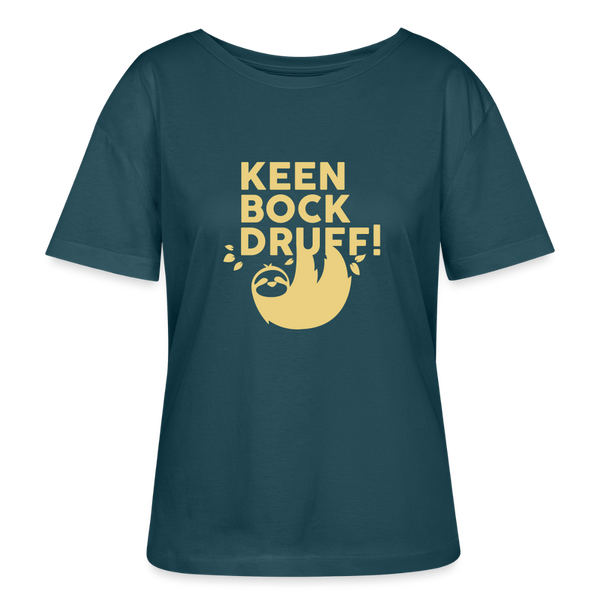 Keen Bock druff! - Relaxed Rundhals Frauen Bio-T-Shirt - Dunkles Petrol