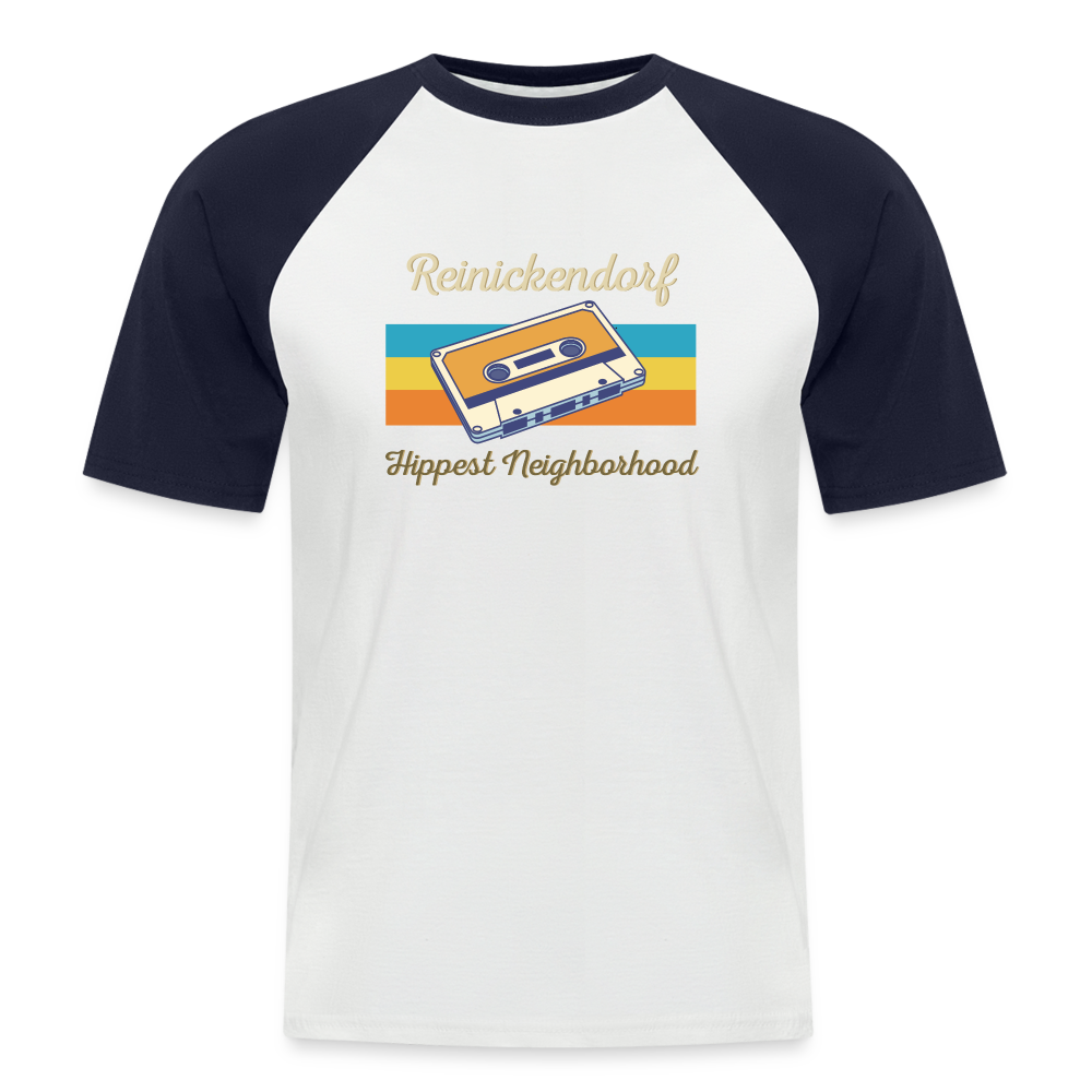 Reinickendorf  Hippest Neighborhood - Männer Baseball T-Shirt - Weiß/Navy