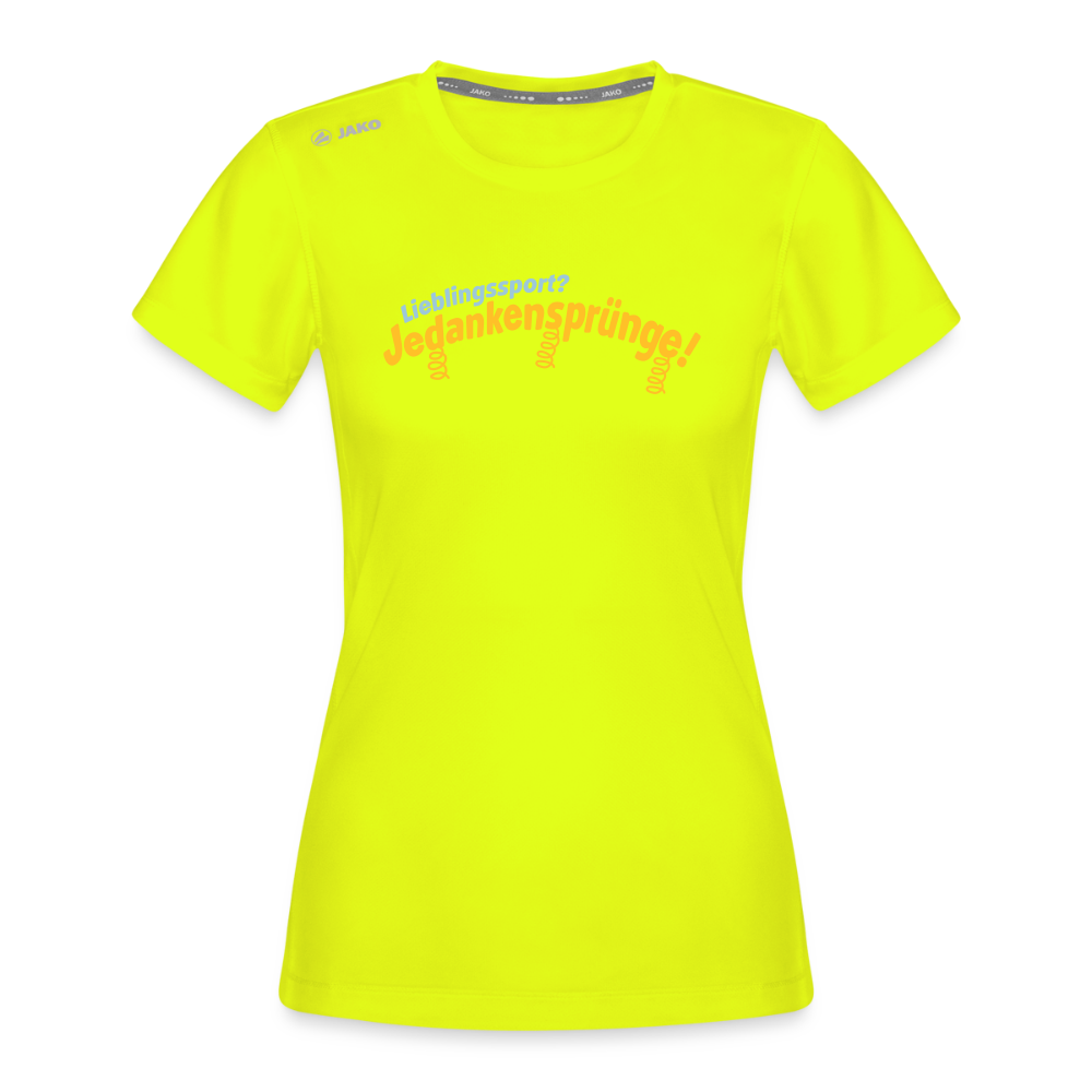 Lieblingssport? Jedankensprünge! - Frauen Sport-Shirt - Neongelb