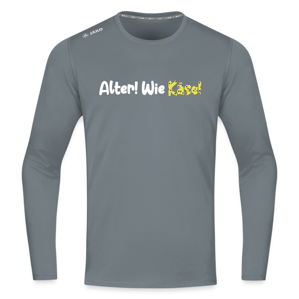 Alter! Wie Käse! - Männer Sport Langamshirt - Grau