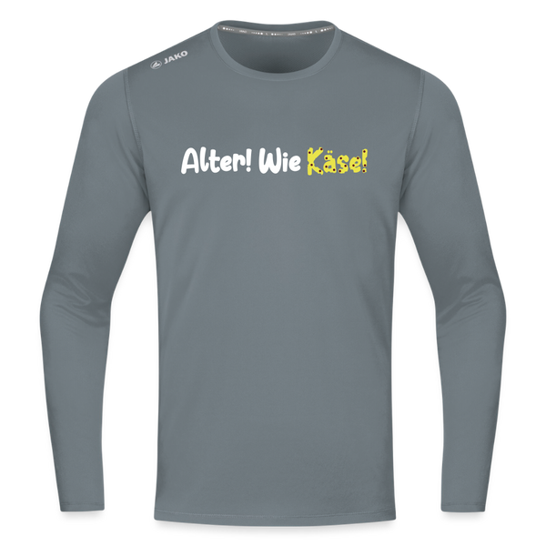 Alter! Wie Käse! - Männer Sport Langamshirt - Grau
