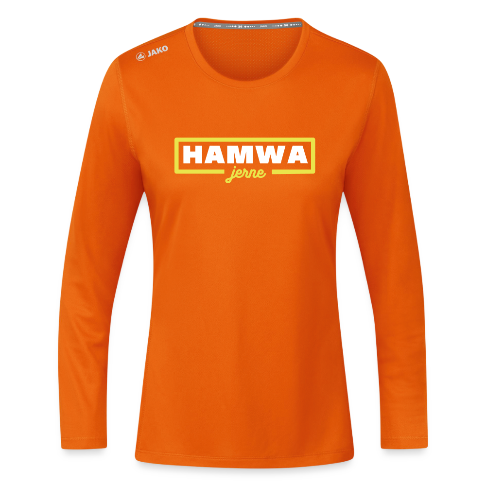 hamwa - Frauen Sport Langarmshirt - Neonorange