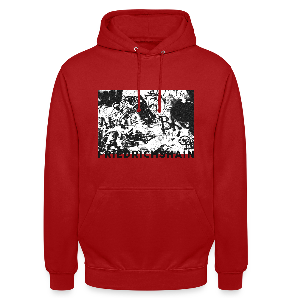 Friedrichshain Graffiti - Unisex Hoodie - Rot