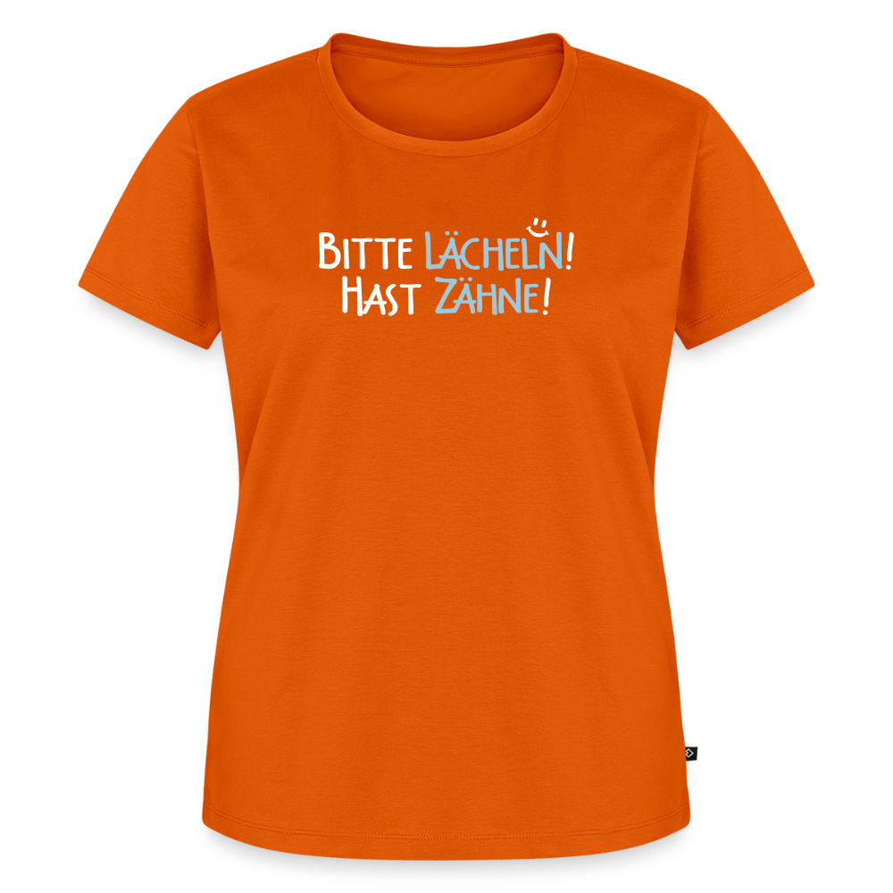 Bitte lächeln! Hast Zähne! - Frauen Premium T-Shirt - Orange 