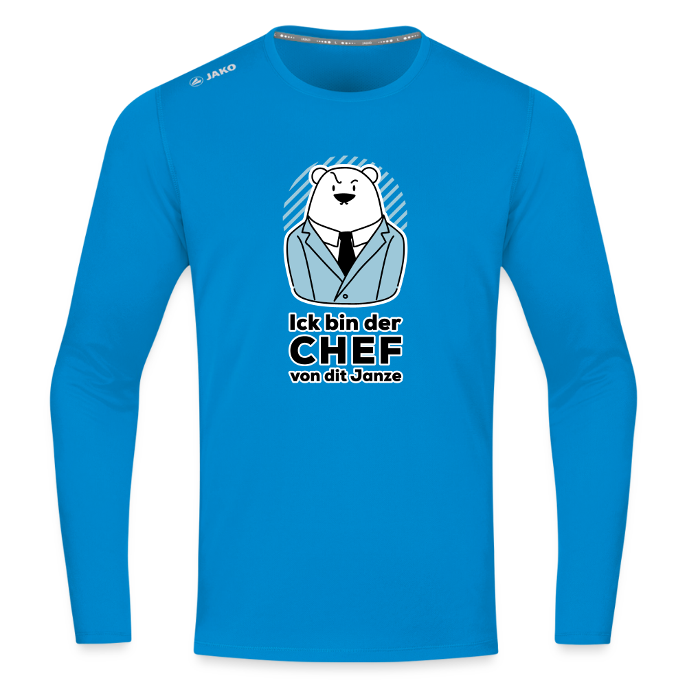 Chef - Männer Sport Langamshirt - Saphirblau