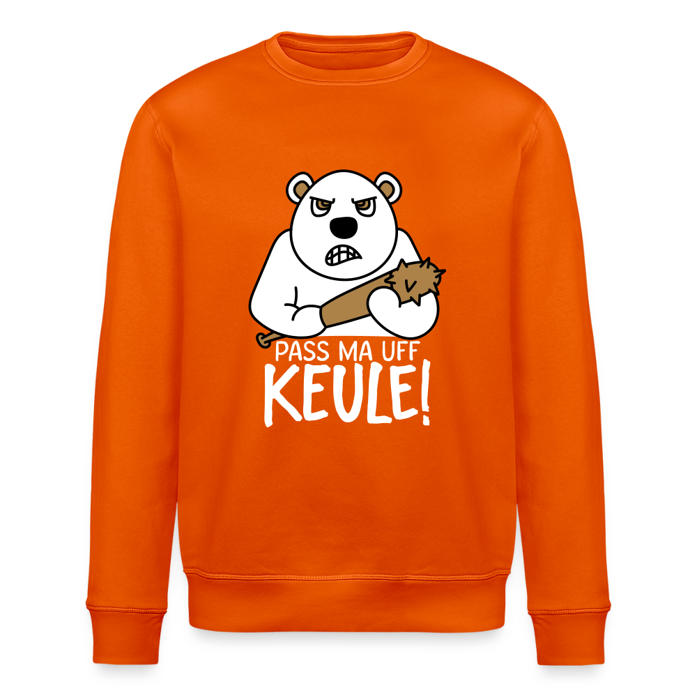 Pass ma uff Keule -Unisex Bio Sweatshirt - Tieforange