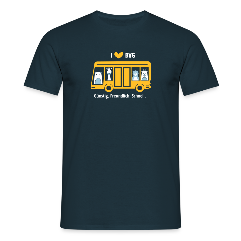 I love BVG - Männer Premium T-Shirt - Navy