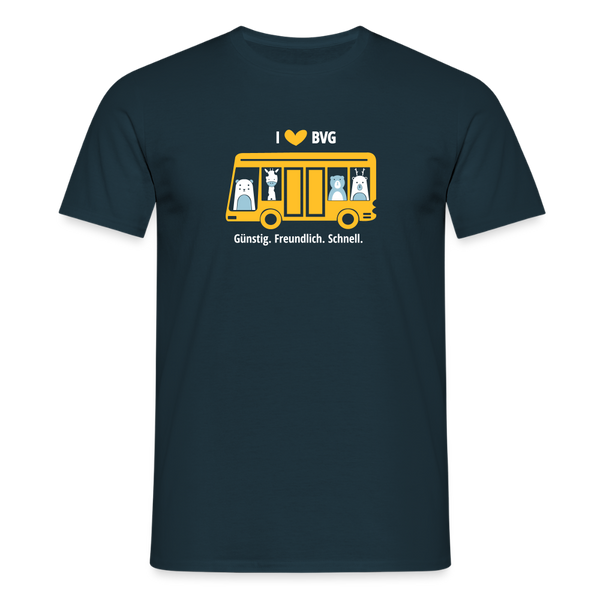 I love BVG - Männer Premium T-Shirt - Navy