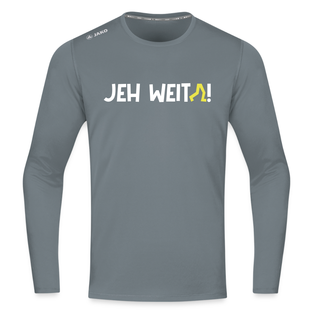 Jeh Weita! - Männer Sport Langamshirt - Grau