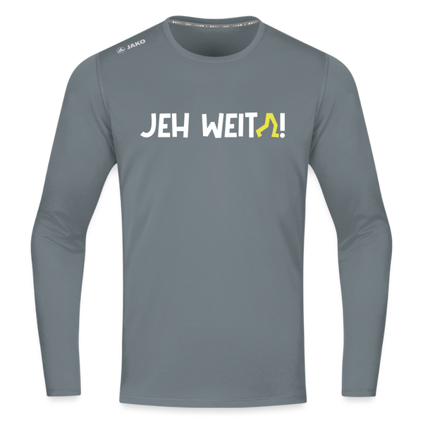 Jeh Weita! - Männer Sport Langamshirt - Grau