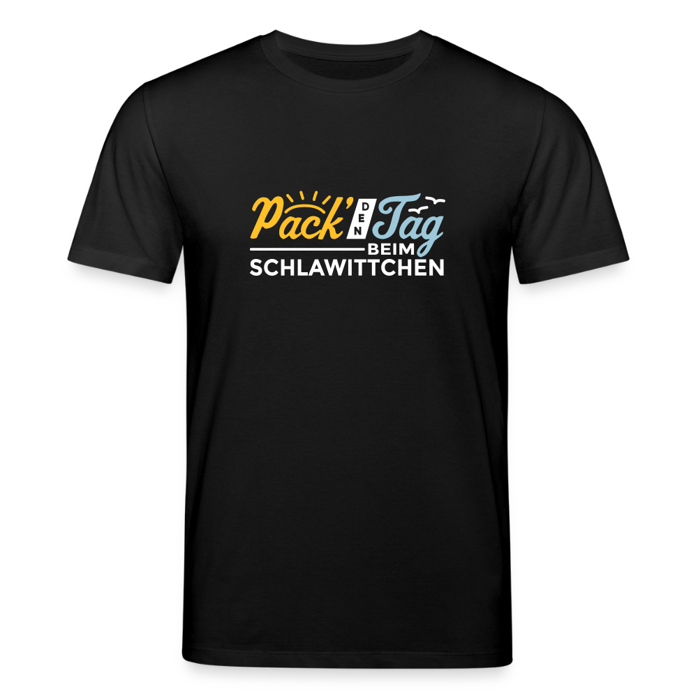 Pack' den Tag beim Schlawittchen - Unisex Bio T-Shirt - Schwarz