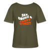 Sex, Drucks & Currywurst - Relaxed Rundhals Frauen Bio-T-Shirt - Khaki