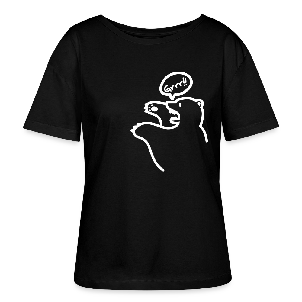 Böser Berliner Bär - Relaxed Rundhals Frauen Bio-T-Shirt - Schwarz