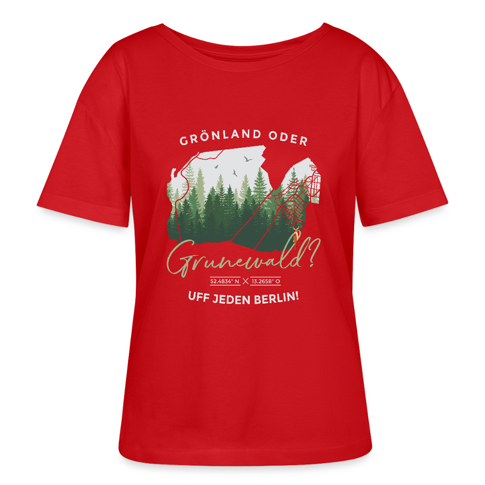 Grönland oder Grunewald - Relaxed Rundhals Frauen Bio-T-Shirt - Rot