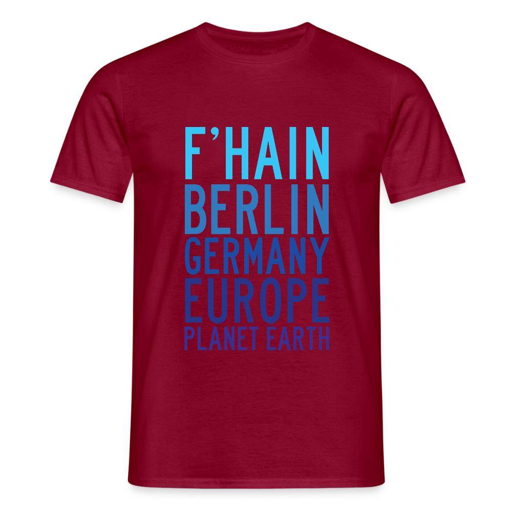 F'hain - Planet Earth - Männer Premium T-Shirt - Ziegelrot