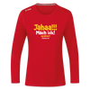 Jahaa!!! Mach ick! später! vielleicht - Frauen Sport Langarmshirt - Rot