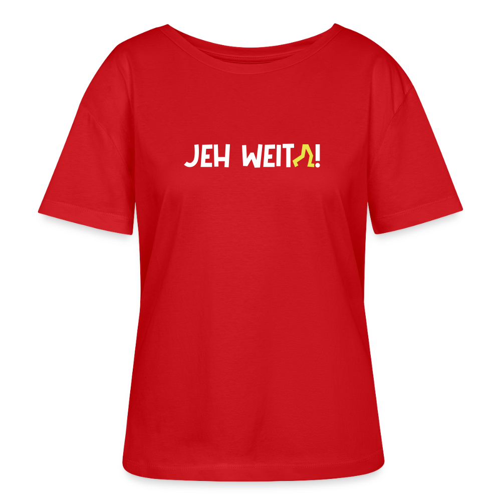 Jeh Weita! - Relaxed Rundhals Frauen Bio-T-Shirt - Rot