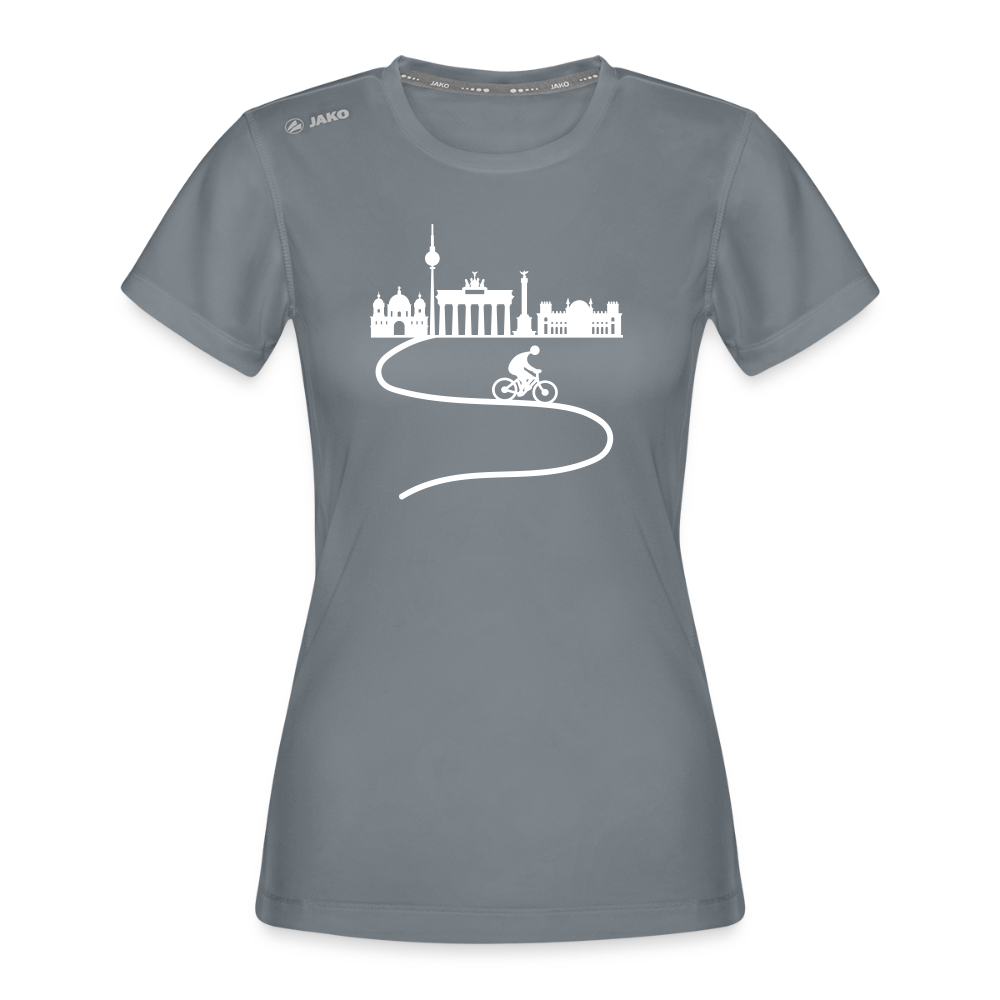 Aus der Stadt radeln - Frauen Sport-Shirt - Grau