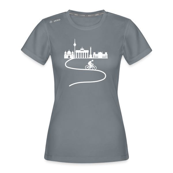 Aus der Stadt radeln - Frauen Sport-Shirt - Grau
