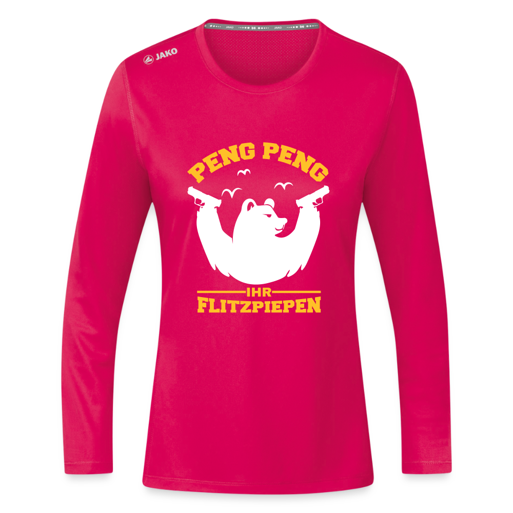 Peng Peng - Frauen Sport Langarmshirt - dunkles Pink