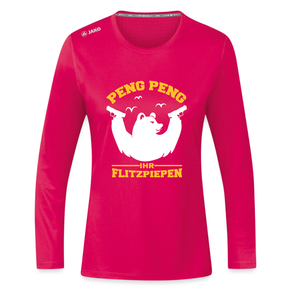 Peng Peng - Frauen Sport Langarmshirt - dunkles Pink