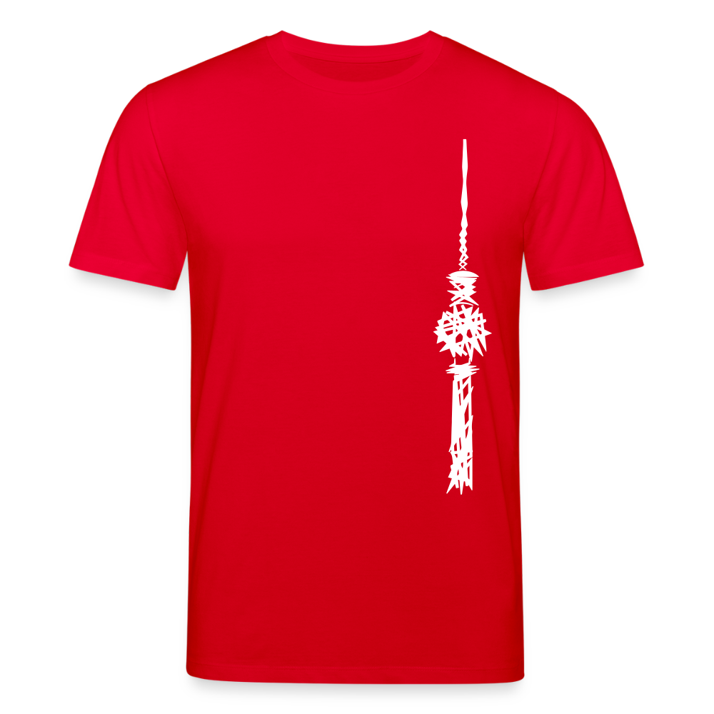 Fernsehturm Zick zack - Unisex Bio T-Shirt - Rot