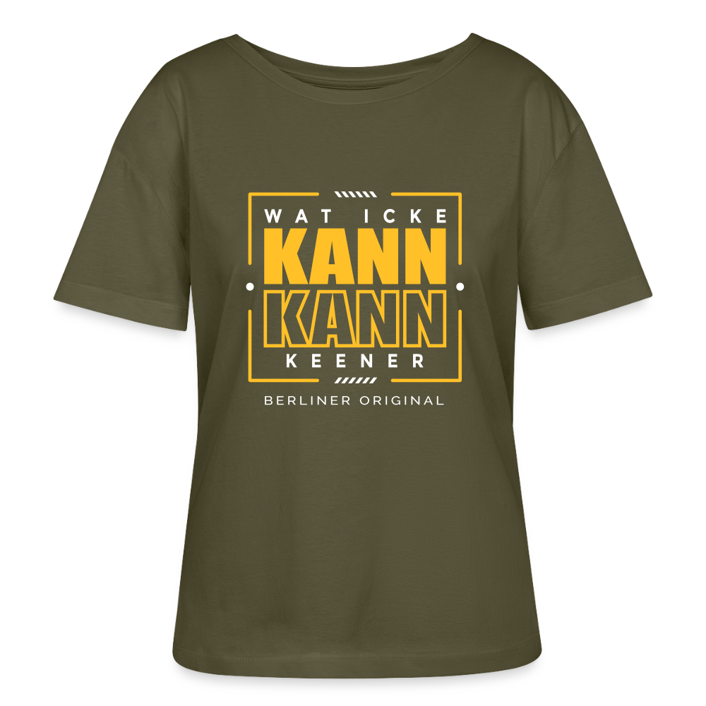 Wat Icke Kann, Kann Keener - Relaxed Rundhals Frauen Bio-T-Shirt - Khaki