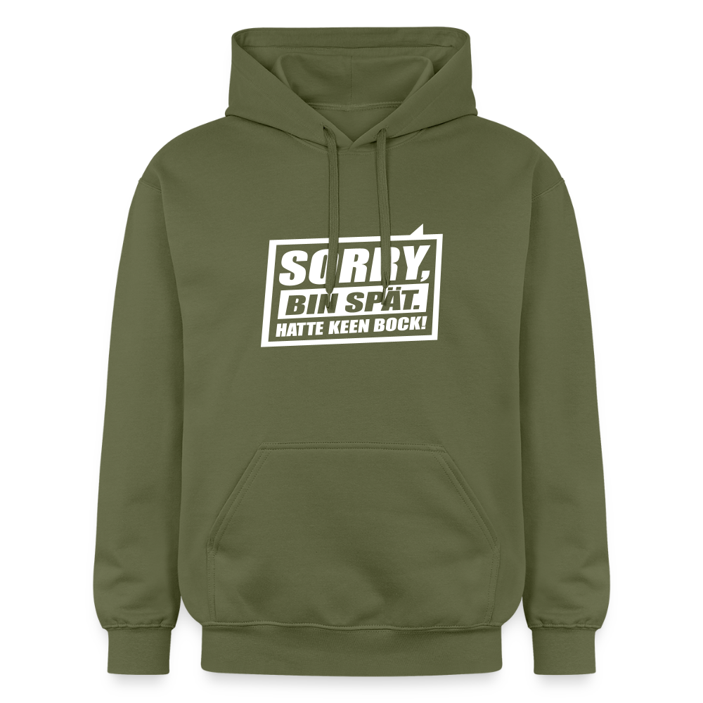 Sorry, ick bin spät. Hatte keen Bock. - Hoodie - Militärgrün