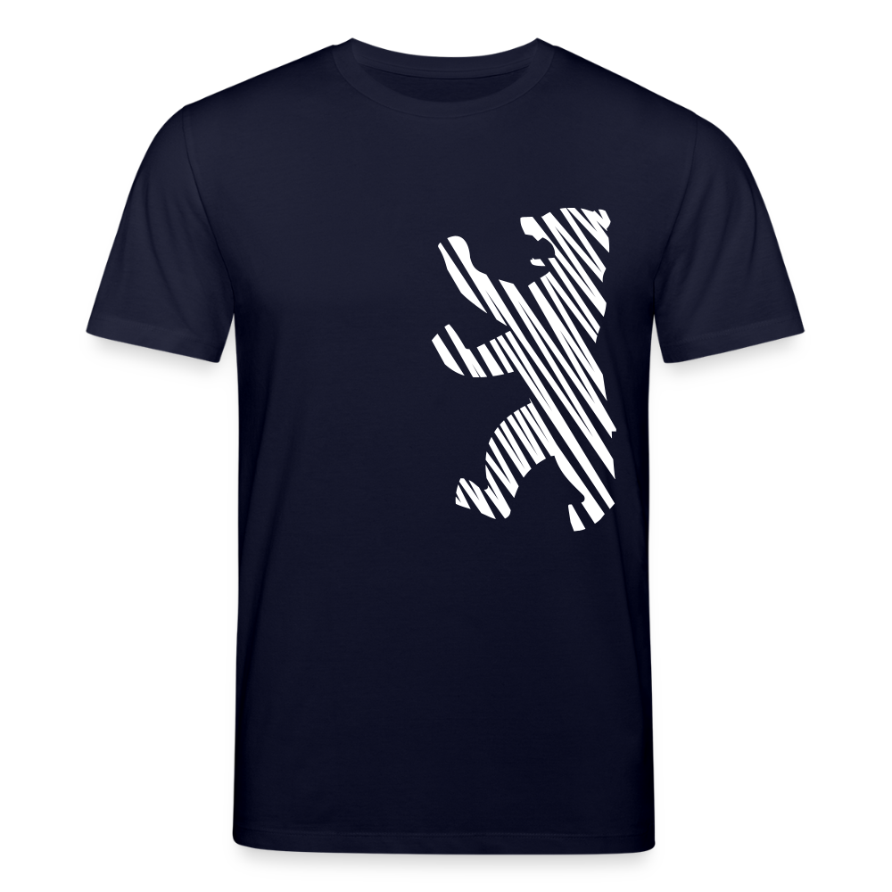 Berliner Bär im Netz - weiß - Unisex Bio T-Shirt - Navy