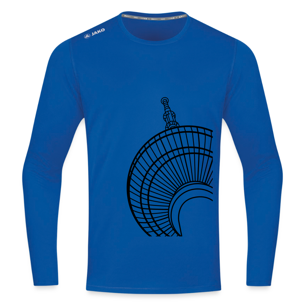 Der Turm von unten - schwarz - Männer Sport Langamshirt - Royalblau