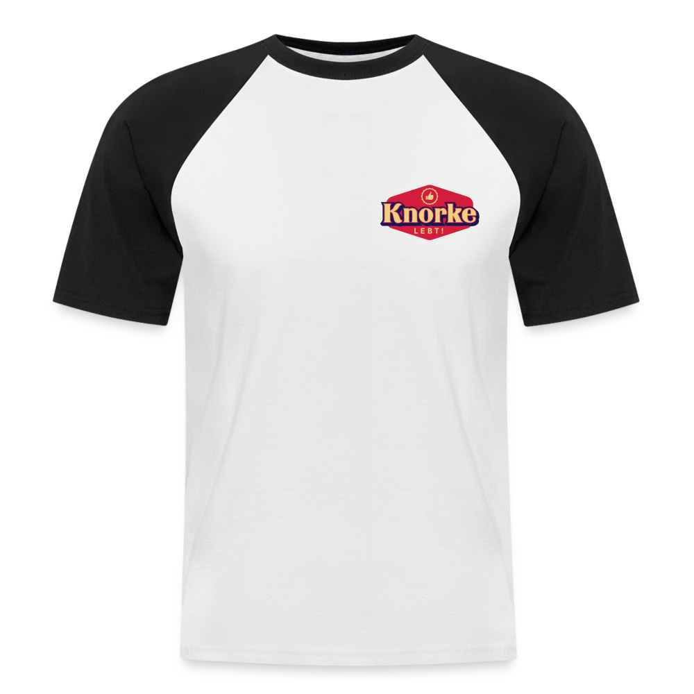 KNORKE lebt! - Männer Baseball T-Shirt - Weiß/Schwarz