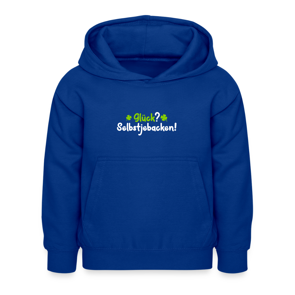 Glück? Selbstjebacken - Kinder Hoodie - Royalblau