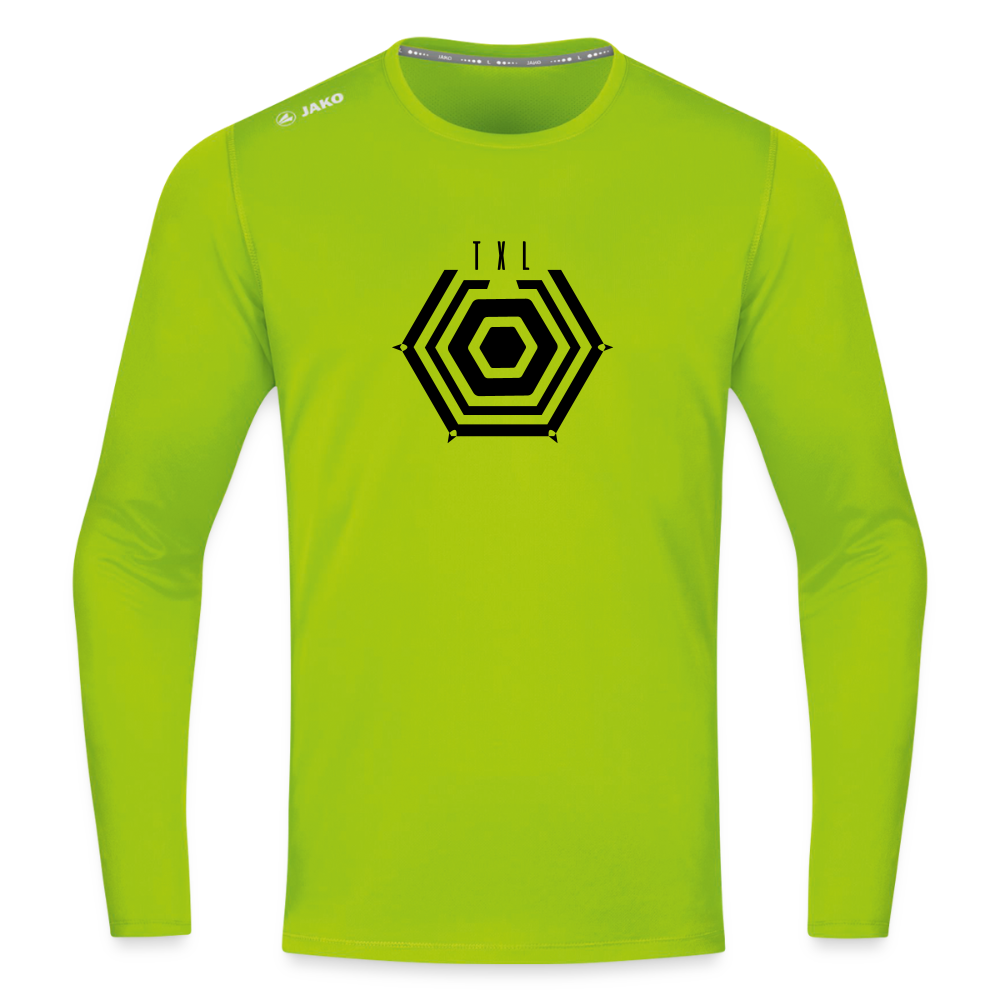 Tegel TXL Umrisse - Männer Sport Langamshirt - Neongrün