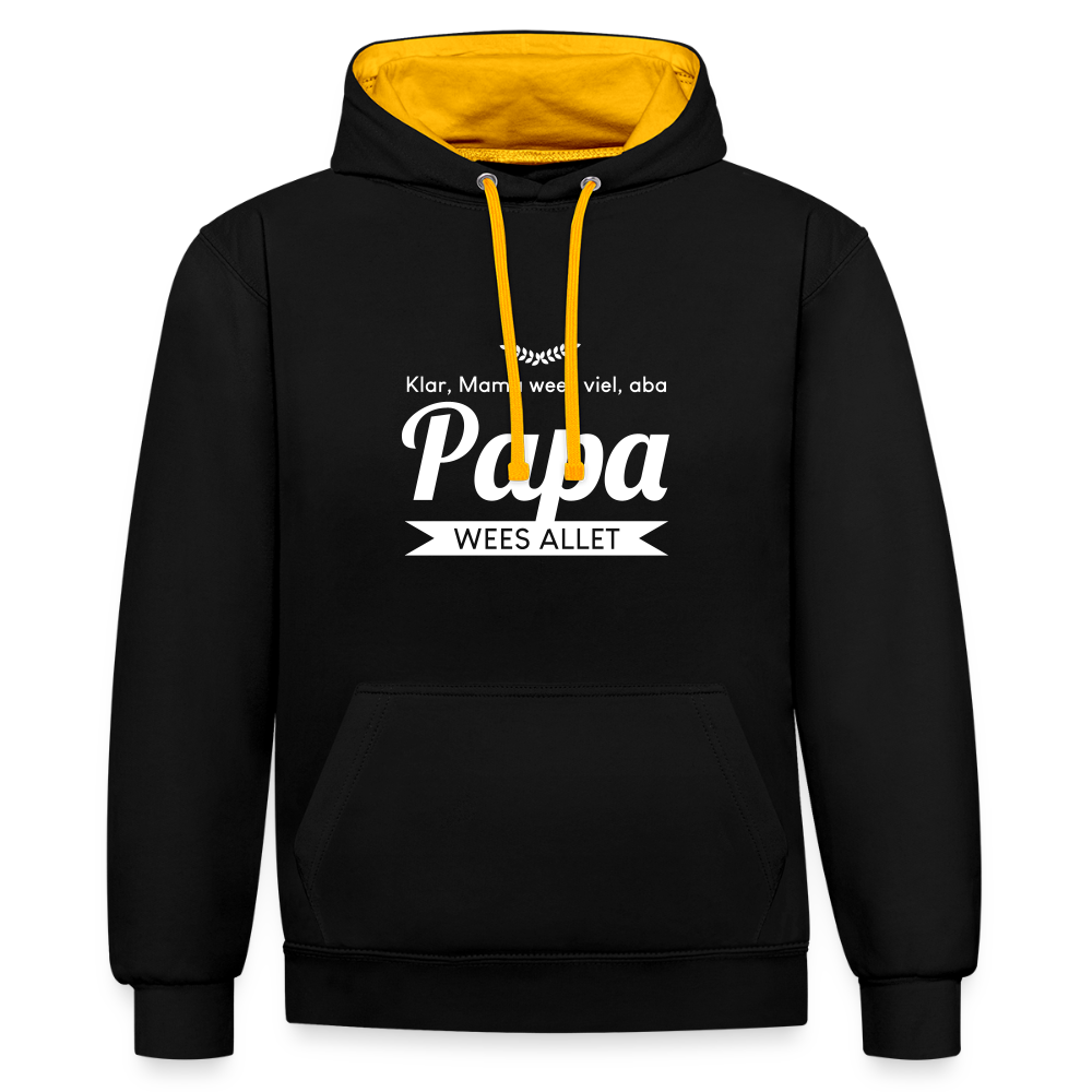 Opa wees allet - Kontrast Hoodie - Schwarz/Gold