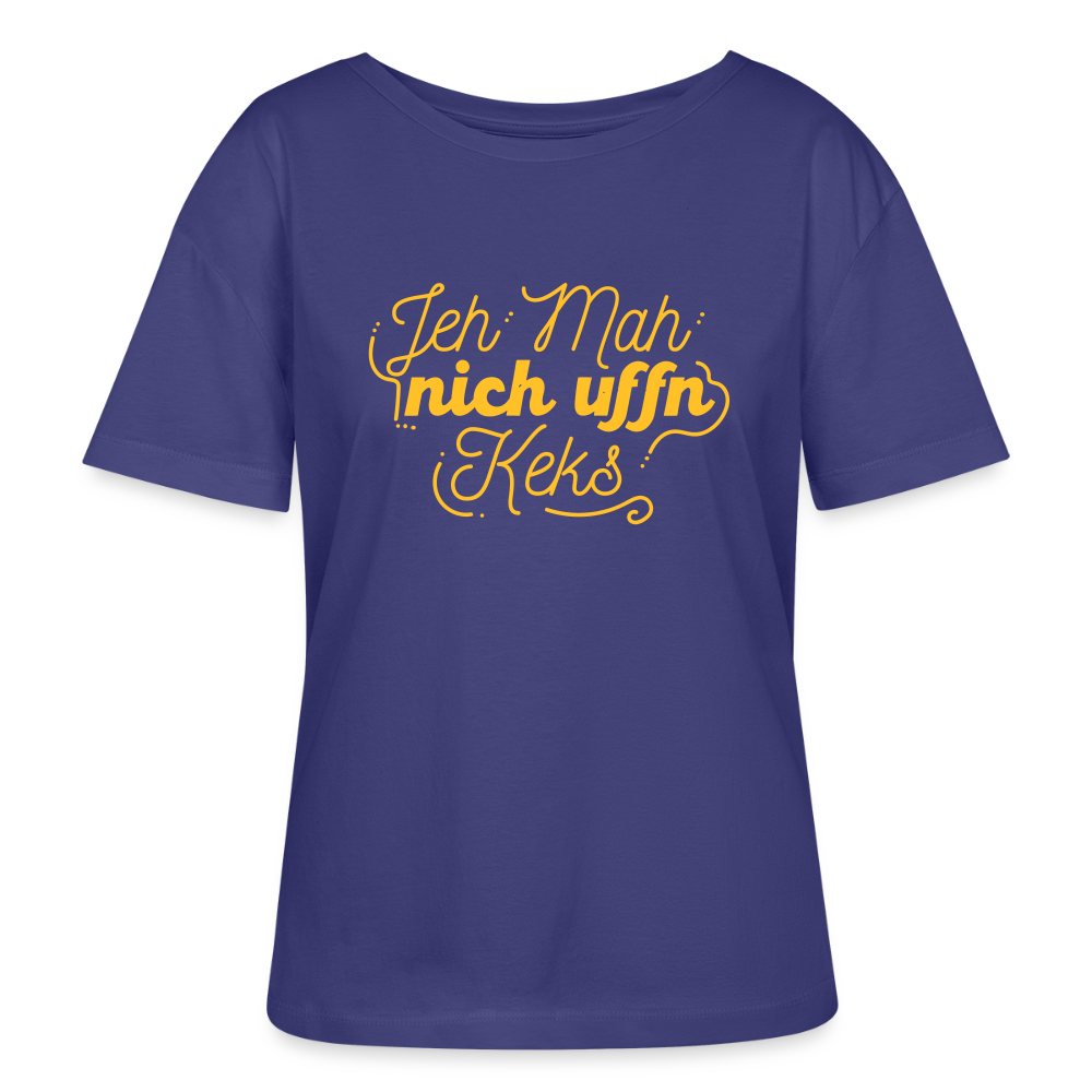 Jeh mah nich uffn Keks gelb - Relaxed Rundhals Frauen Bio-T-Shirt - Dämmerung