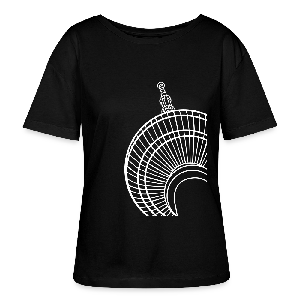 Der Turm von unten - weiß - Relaxed Rundhals Frauen Bio-T-Shirt - Schwarz