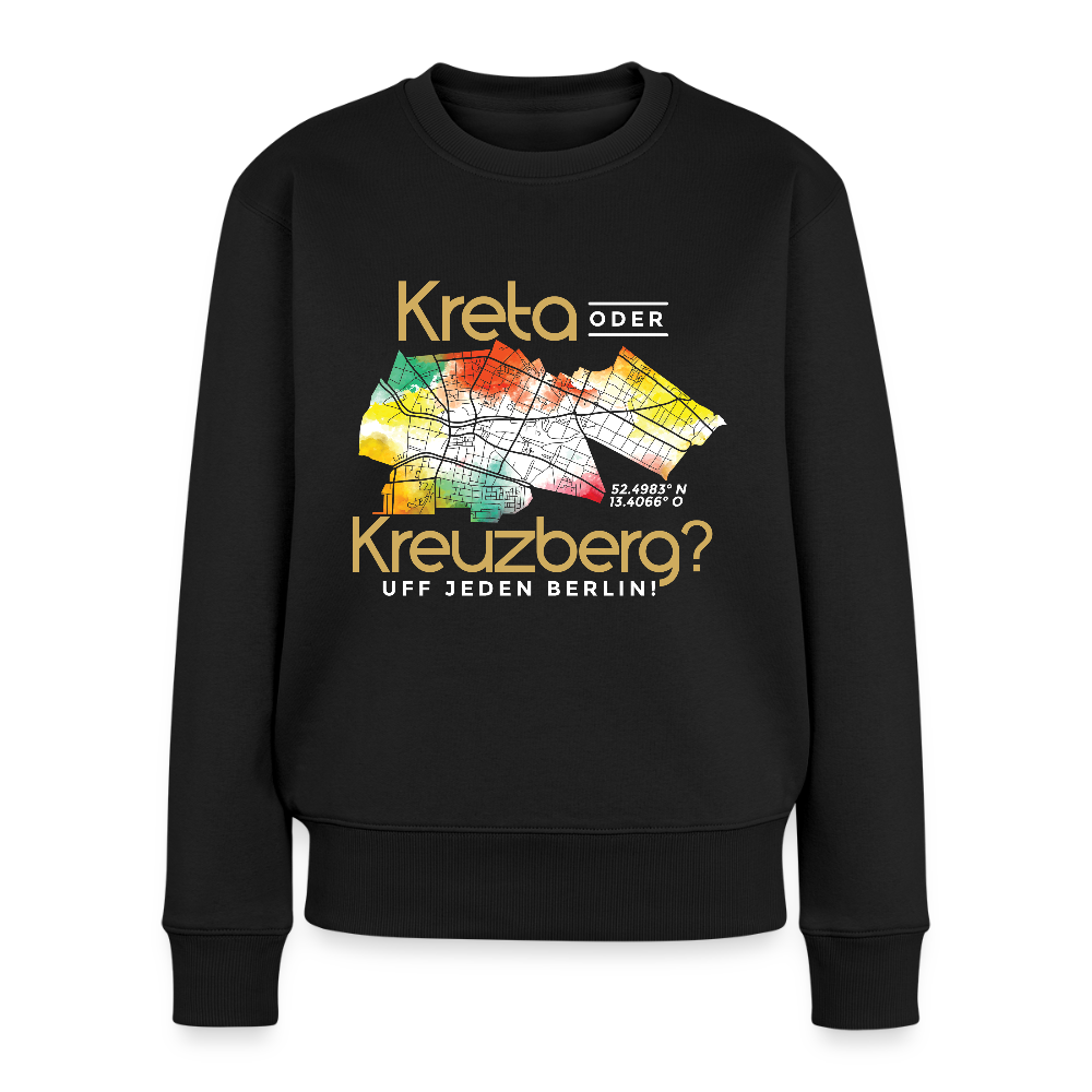 Kreta oder Kreuzberg - Frauen Premium Pullover - Schwarz