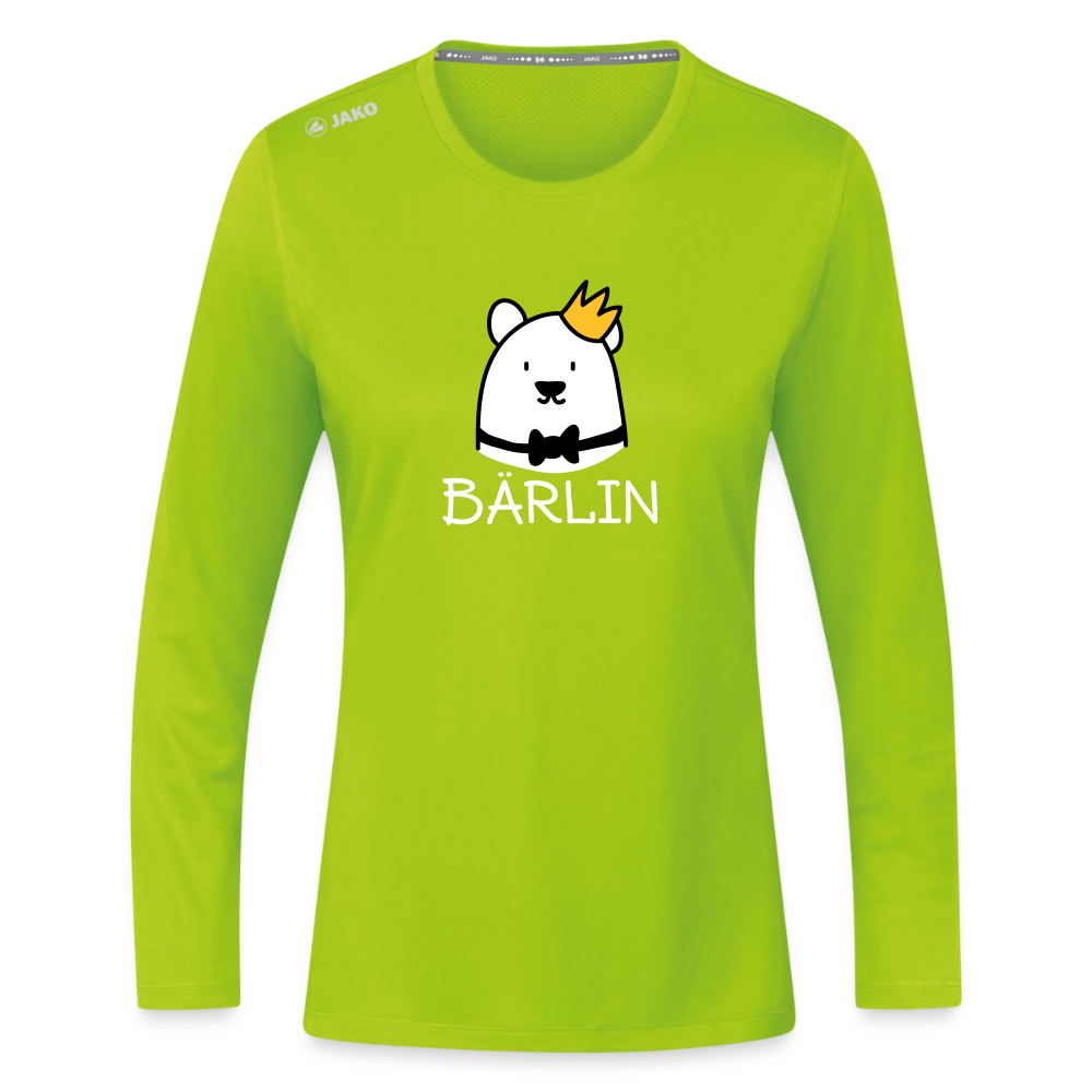Bärlin - Frauen Sport Langarmshirt - Neongrün