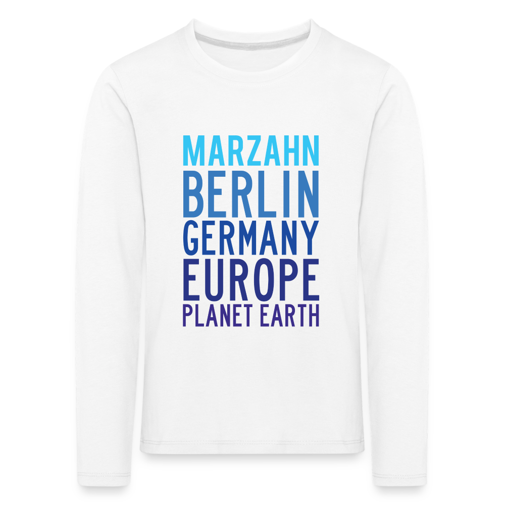 Marzahn Planet Earth - Kinder Langarmshirt - Weiß